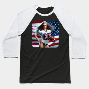 American Woman NFL Football Player #17 Baseball T-Shirt